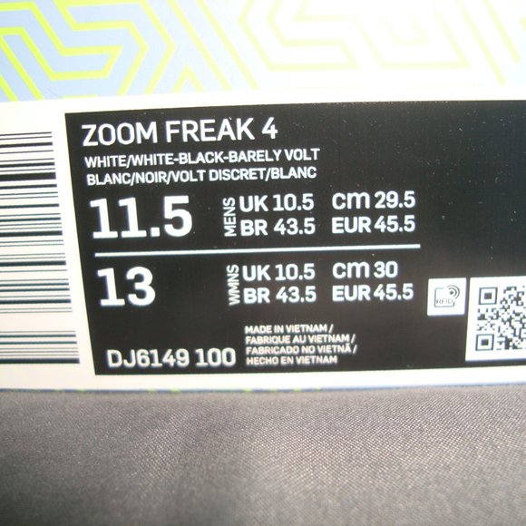 NEW Nike Zoom Freak 4 Coastline Volt DJ6149-100 Men's Sz. 11.5 Giannis NIB Greek - Picture 12 of 13